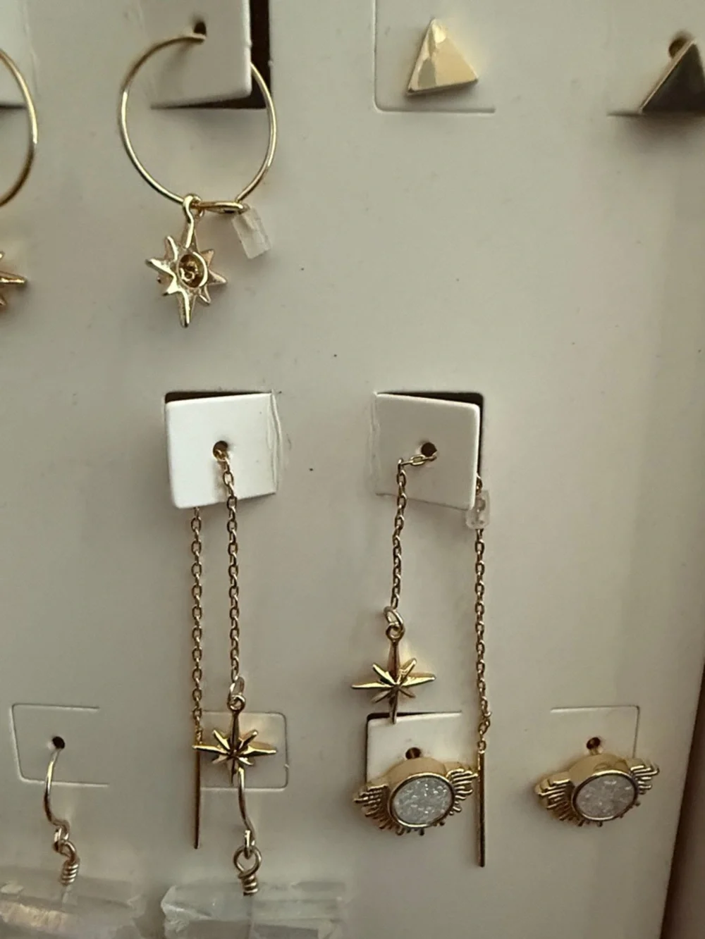 NIB Luna Norte Goldtone Star and Quartz Earring Set of 5 pair - Picture 4 of 8